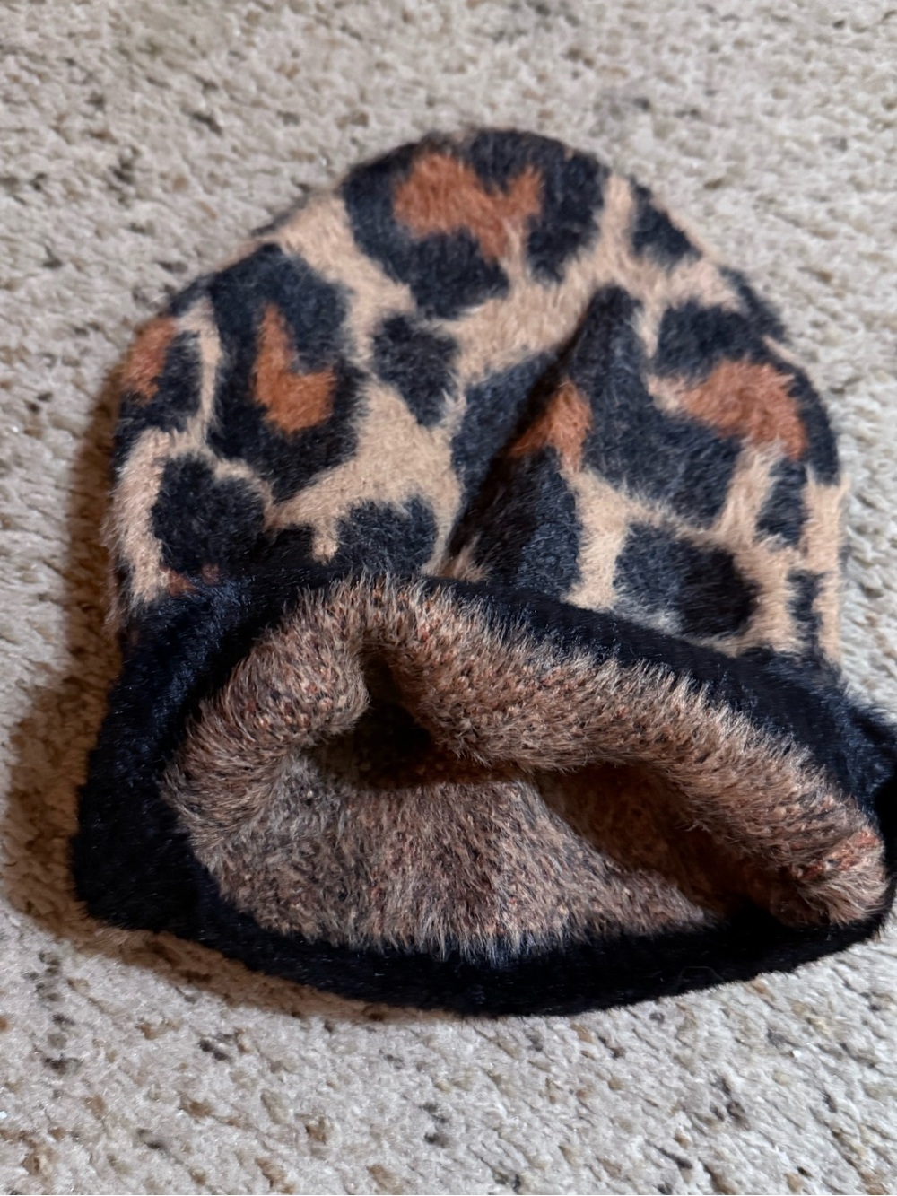 Chic Leopard Print Beanie - Black & Brown - Ultra Soft & Cozy